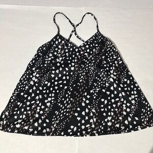 Flora by Flora Nikrooz animal print sleepwear tank top small black white brown